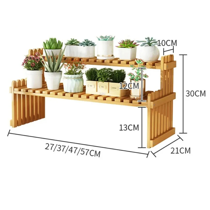 Indoor Plants Holder Wood Shelf Pot Organizer