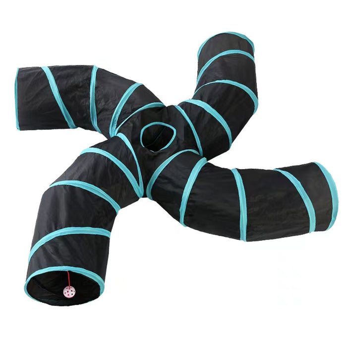 Pet Foldable Funny Exercise 4-Way Tunnel Play Toy