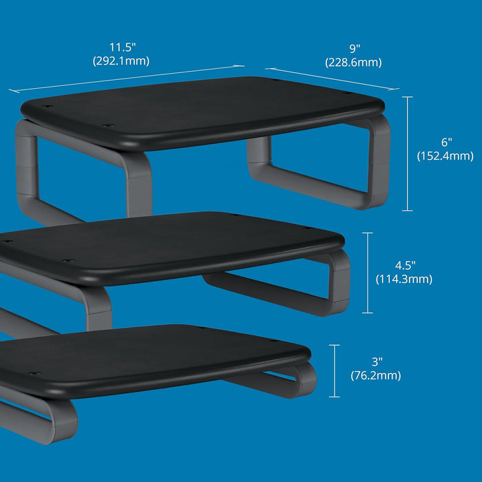 Kensington SmartFit Ergonomic Monitor Stand with 3 Height Settings Extra Wide Storage Platform for Monitors