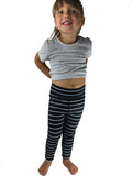 KIDS Striped Legging - Black with White Stripes (FINAL SALE 2T-5T)