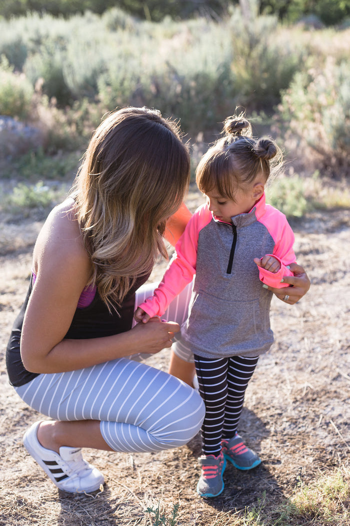 KIDS Striped Legging - Black with White Stripes (FINAL SALE 2T-5T)