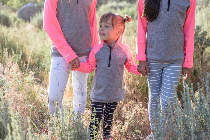 KIDS Striped Legging - Grey with White Stripes [FINAL SALE] (2T-5T)