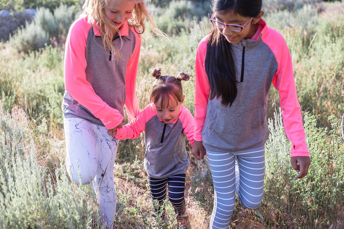 KIDS Striped Legging - Grey with White Stripes [FINAL SALE] (2T-5T)