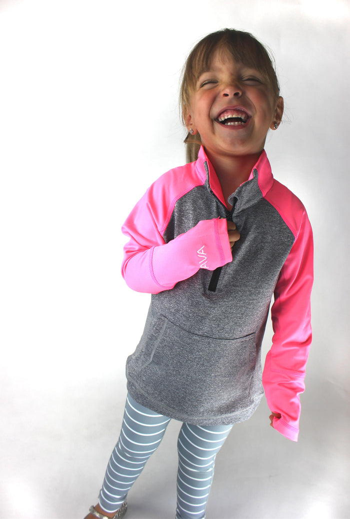 KIDS Striped Legging - Grey with White Stripes [FINAL SALE] (2T-5T)