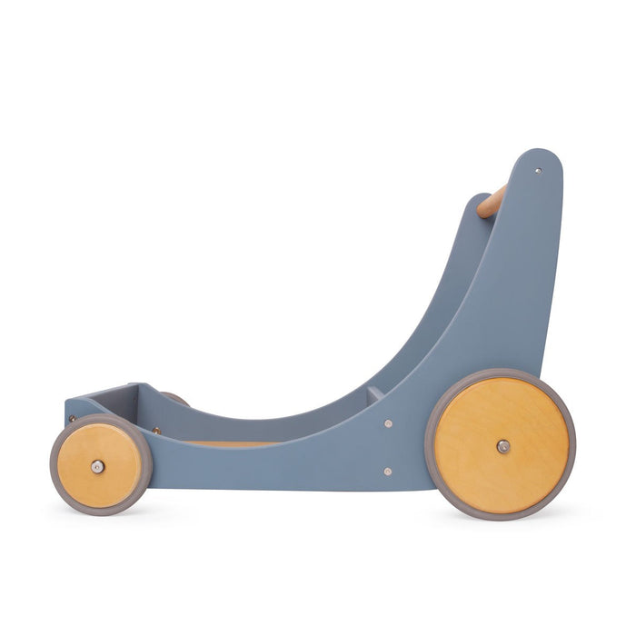 Kinderfeets Cargo Walker Slate Blue Wooden Push Toy for Toddlers