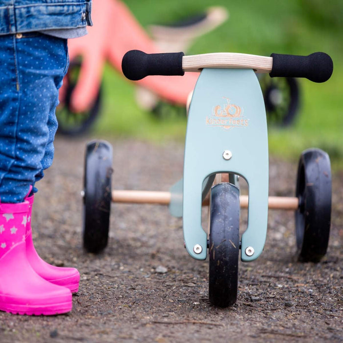 Kinderfeets Tiny Tot 2-in-1 Balance Bike and Trike - Sage