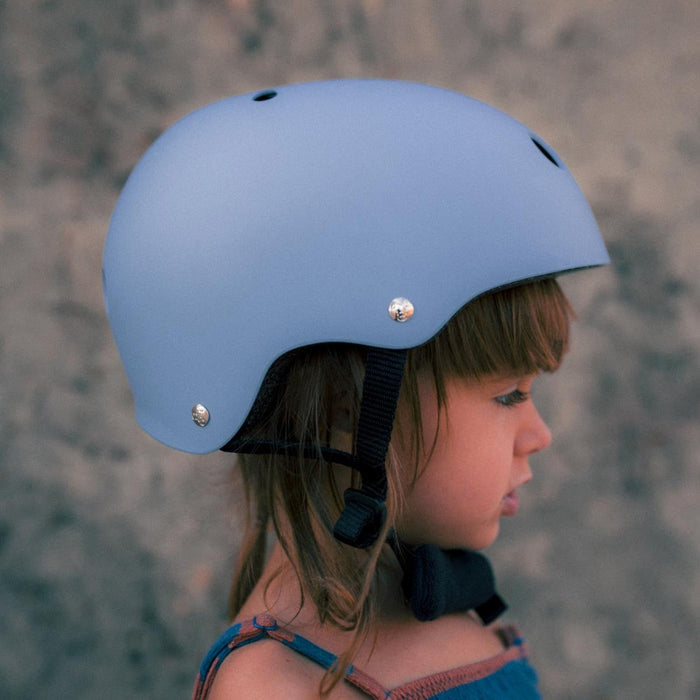 Kinderfeets Toddler Bike Helmet Matte Slate Blue Adjustable Safety Helmet