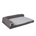 L-shape Pet Calming Bed Chaise Sofa Kennel Mat with Removable Plush Cover