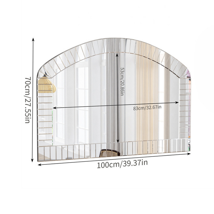 Large Beveled Glass Wall Mirror