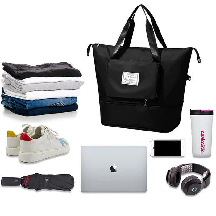 Large Capacity Collapsible Travel Bag with Dry and Wet Compartment