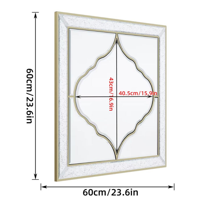 Gold Edge Large Square Wall Mirror for Elegant Home Decor