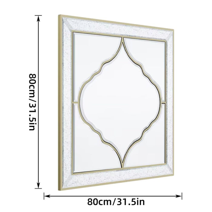 Gold Edge Large Square Wall Mirror for Elegant Home Decor