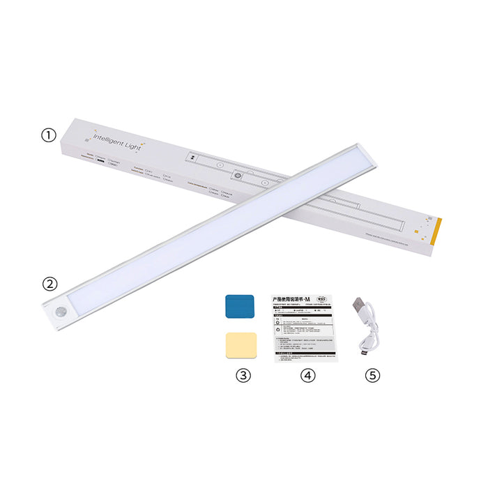 LED Motion Sensor Under Closet Cabinet Light Rechargeable Magnetic Dimmable Lamp