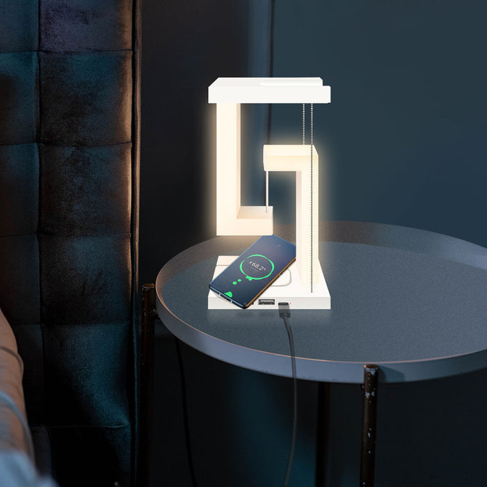 Wireless Charging Levitating LED Table Night Lamp-USB Plugged-in