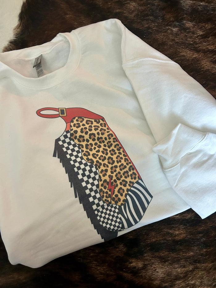 Leopard Chap Crewneck