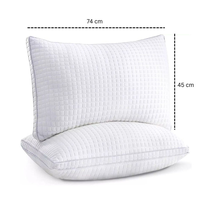 Luxurious 2-Pack Adjustable Quality Pillows Hotel Grade Cotton Covers