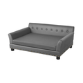 Luxurious Elevated Dog Bed Sofa with Microfiber Leather Cover