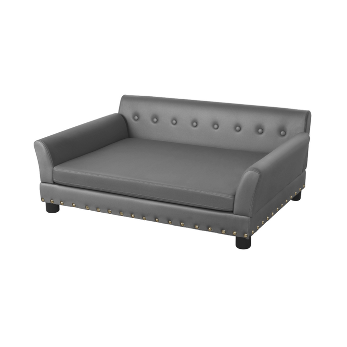 Luxurious Elevated Dog Bed Sofa with Microfiber Leather Cover