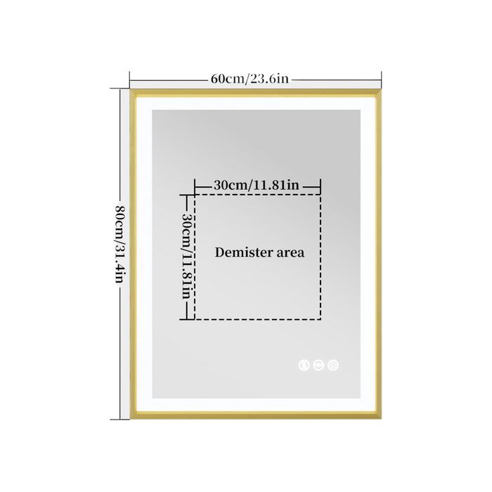 Luxurious LED Bathroom Mirror with Gold Frame