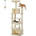 Luxury Cat Tree with Condo Hammock Tall Cat Tower for Indoor Cat Scratcher