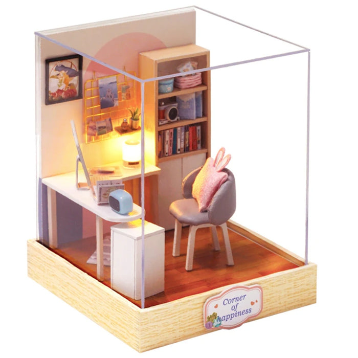 Magic Wooden Doll House Mini Kit DIY Handmade Assembly Model Building Room