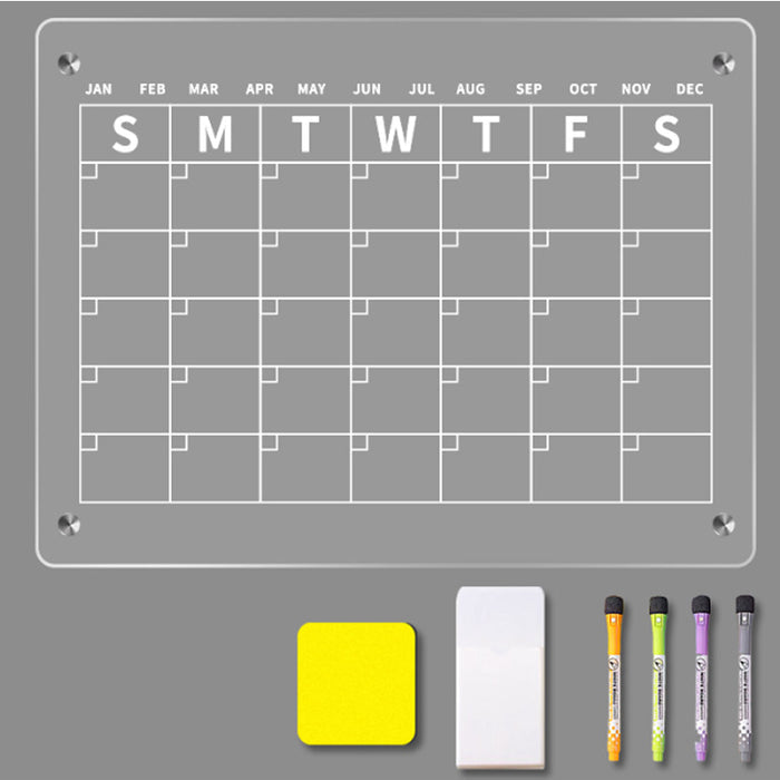 Magnetic White Board Monthly Weekly Planner Dry Erase Refrigerator Message Board