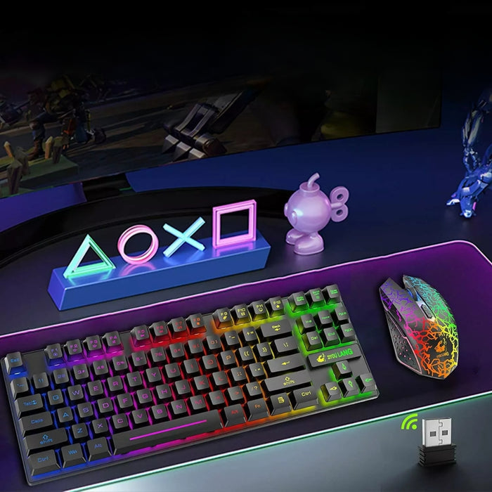 Wireless Mechanical Gaming Keyboard and Mouse Combo