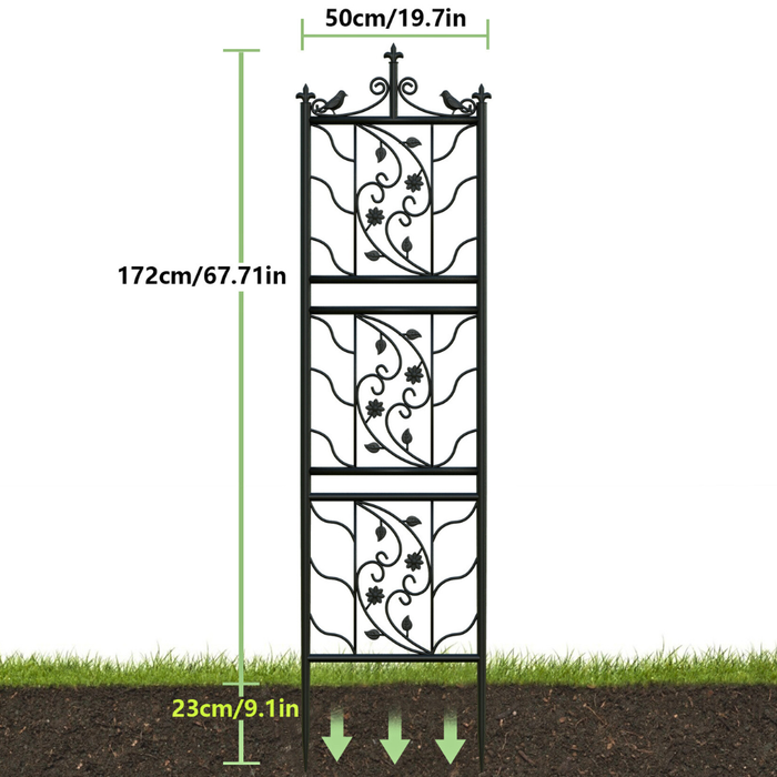 Metal Garden Trellis Tall Plant Climbing Lattice Fence