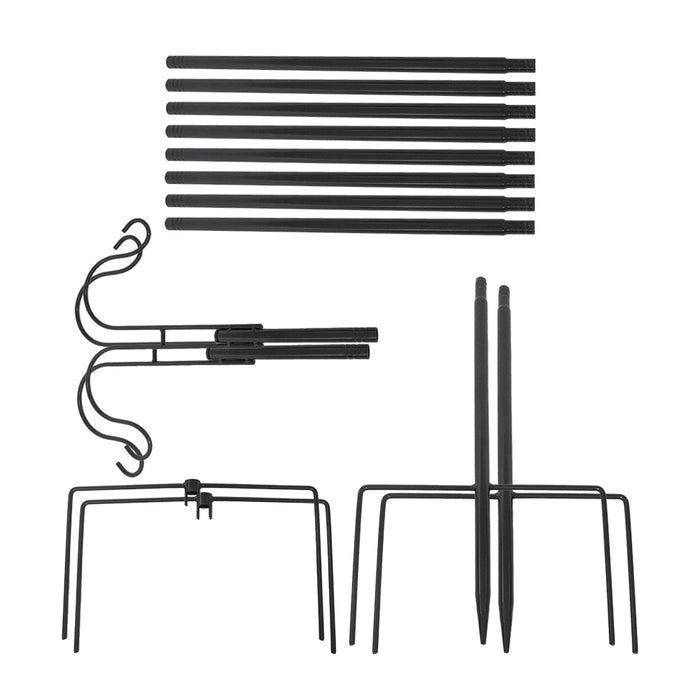 LUMIRO 2 Pack Double Shepherds Metal Hooks Garden Pole for Outdoor