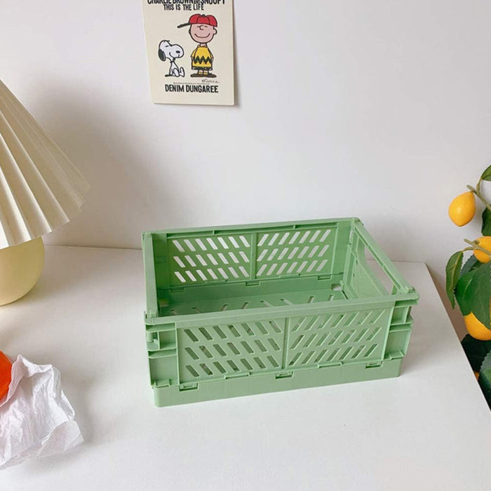 Pack of 3 Mini Folding Plastic Crates Storage Drawer Basket Organizers