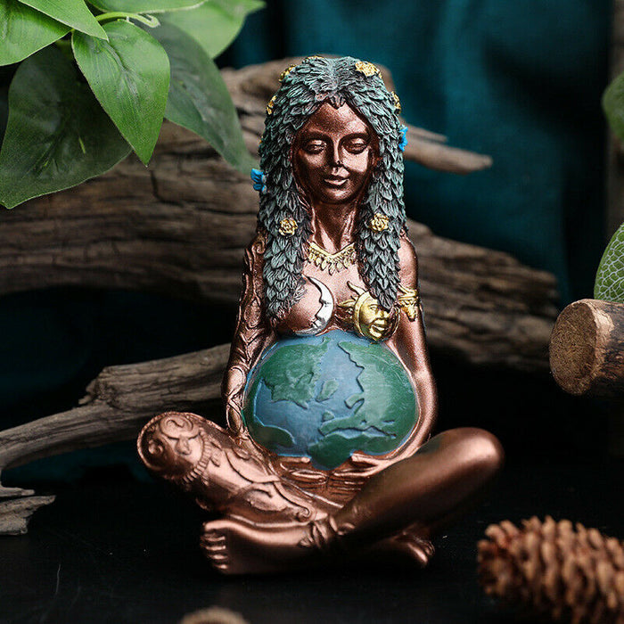 Mother Earth Goddess Art Statue Figurine for Home Decor Garden Ornament