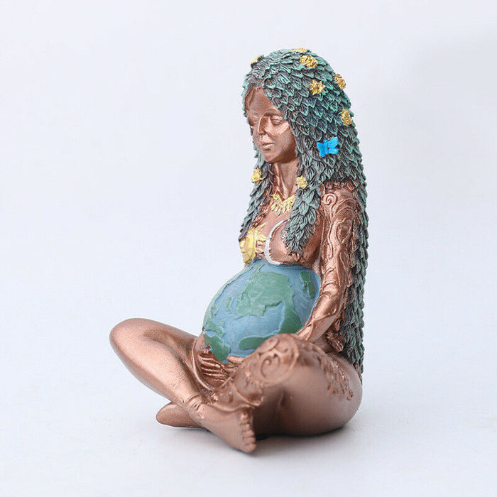 Mother Earth Goddess Art Statue Figurine for Home Decor Garden Ornament
