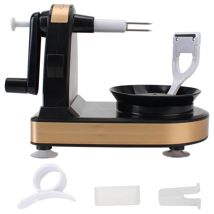 Multi-Function Hand-Cranked Fruit Peeler and Slicer