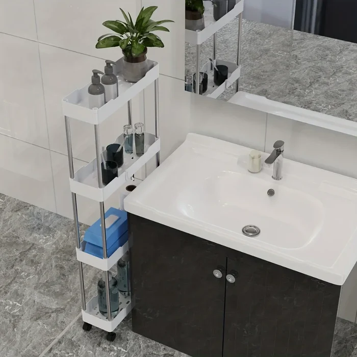 Multi-purpose Portable Bathroom Storage Rack on Wheels