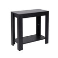 Narrow Sofa Side Table with 2-Tier Open Storage Spaces