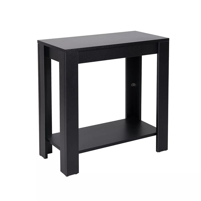 Narrow Sofa Side Table with 2-Tier Open Storage Spaces