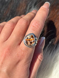 Native American, Hand-Made, Cowrie & Sterling Silver Ring