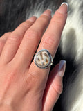 Native American, Hand-Made, Cowrie & Sterling Silver Ring