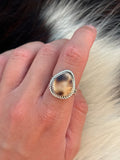 Native American, Hand-Made, Cowrie & Sterling Silver Ring