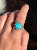Native American, Hand-Made, Egyptian Turquoise & Sterling Silver Ring