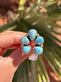 Native American, Hand-Made, GH Turquoise & Sterling Silver Naja Ring