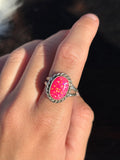 Native American, Hand-Made, Lab Opal & Sterling Silver Ring
