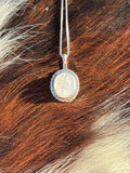 Native American, Hand-Made, Moonstone & Sterling Silver Necklace