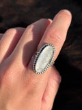 Native American, Hand-Made, Moonstone & Sterling Silver Ring