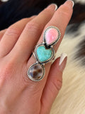 Native American, Hand-Made, Multi-stone & Sterling Silver Ring