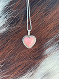Native American, Hand-Made, Pink Conch & Sterling Silver Necklace