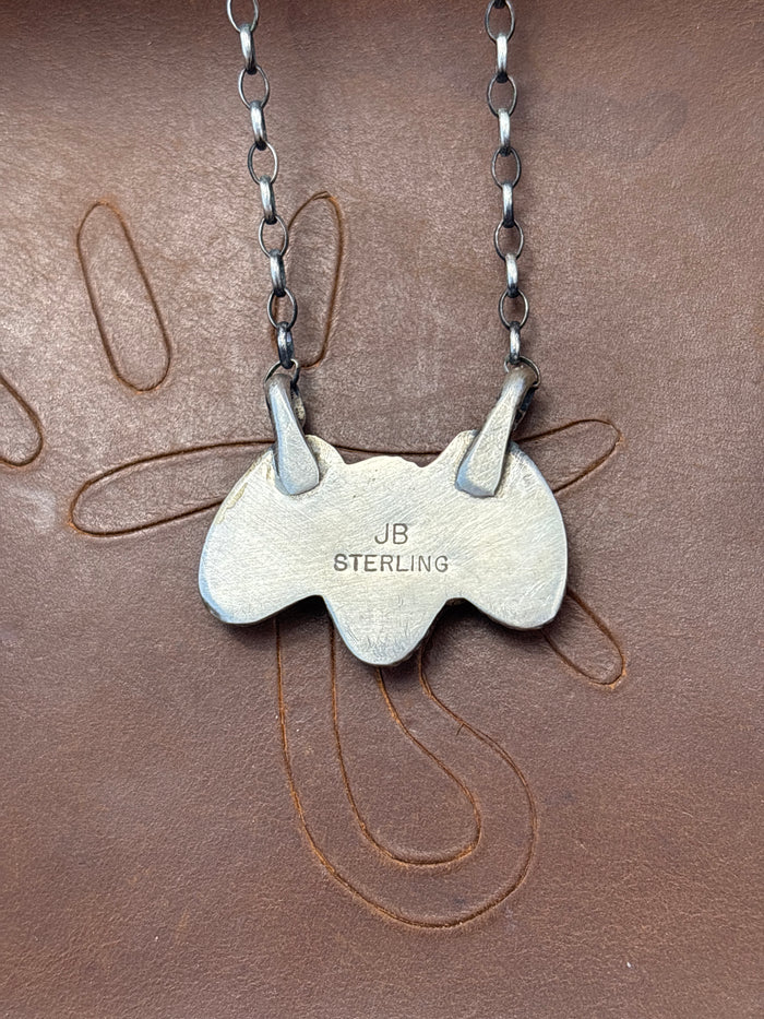 Native American, Hand-Made, Pink Conch & Sterling Silver Necklace
