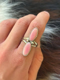 Native American, Hand-Made, Pink Conch & Sterling Silver Ring