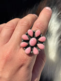 Native American, Hand-Made, Pink Conch & Sterling Silver Ring