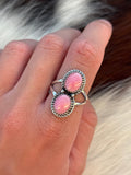 Native American, Hand-Made, Pink Conch & Sterling Silver Ring